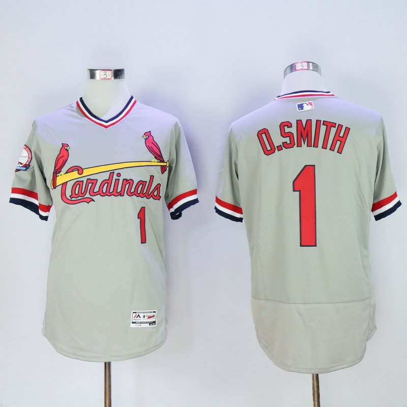 Men's St. Louis Cardinals Ozzie Smith Gray Pullover Throwback Jersey