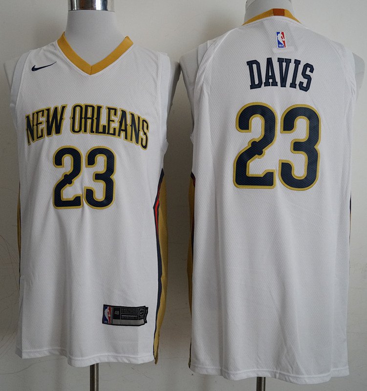 Men's New Orleans Pelicans Anthony Davis White Basketball Jersey Stitched