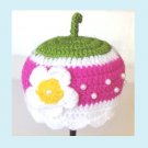 Strawberry Baby Girl Hat. Handmade Baby Hat