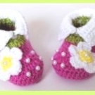 Strawberry Baby Girl Hat. Handmade Baby pink Booties