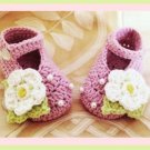 Strawberry Baby Girl Shoes. Handmade baby Girl booties
