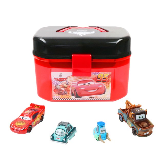 Disney Pixar Cars 2 3 Lightning Mcqueen Portable Storage Box Double ...