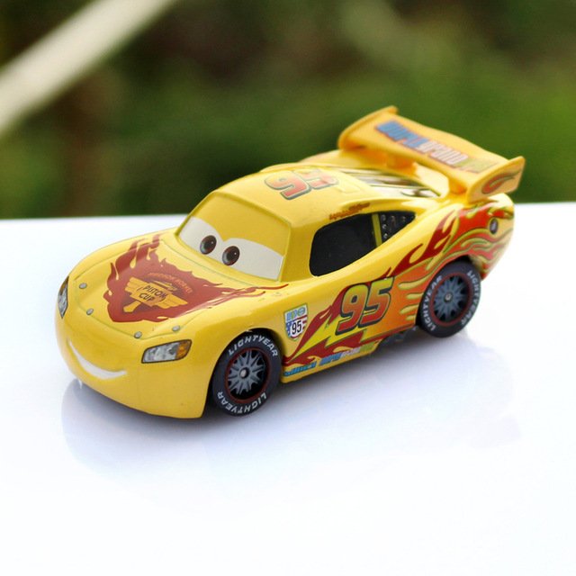 Disney Pixar Cars 2 White yellow blue Lightning McQueen ...