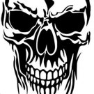 CUSTOM VNYL DECAL CREEPY SKULL