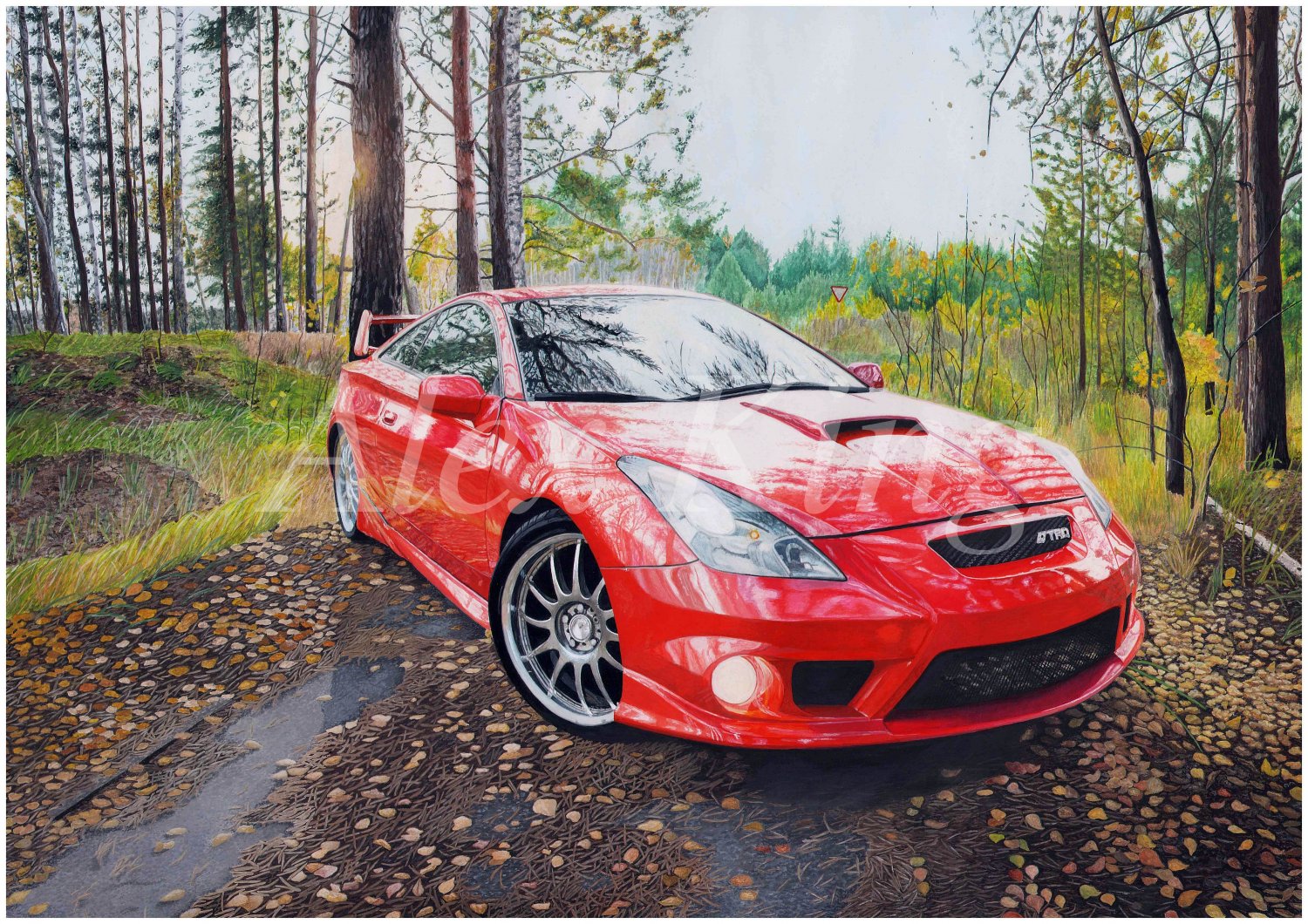 Realistic car drawing to order. Only handmade. Custom Drawing. Original drawing. Picture