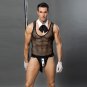 Hot Erotic Men Sexy Waiter Outfit Cosplay Costume Men Maid Vinyl Lingerie Cosplay Costumes