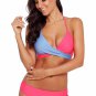 rose blue colorblock 2pcs bikini set summer swimwear 2019 new hot bikini