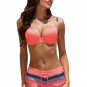Coral Push-up Bikini Striped 2pcs swimsuit for ladies swimwear hot summer clothing