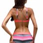 Coral Push-up Bikini Striped 2pcs swimsuit for ladies swimwear hot summer clothing