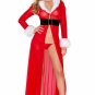 Envy Miss Claus Long Christmas Robe with G-string see through robe sleepwear