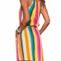 2019 NEW Multicolor Striped Tank Tunic Dress bohemian mini leisure chic dress for women