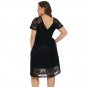 XL-5XL plus size black purple lace elegant mini summer dress for women elegant office dress