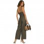 Button Down Jumpsuit Fashion Casual Sleeveless Hommock Wide Leg Overalls Playsuits Zip