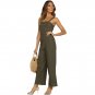 Button Down Jumpsuit Fashion Casual Sleeveless Hommock Wide Leg Overalls Playsuits Zip