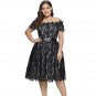 New Summer Black Short Sleeve Off-shoulder Lace Plus Size Dress for Women 5XL A Line Dress Lace