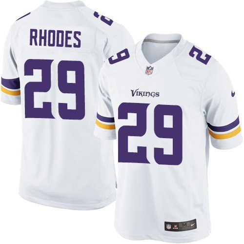 Men's Vikings 29# Xavier Rhodes White Game Stitched Jersey