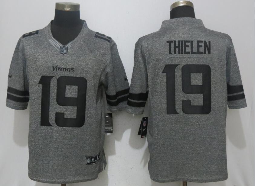 Men's Vikings #19 Adam Thielen Gray Stitched Jersey