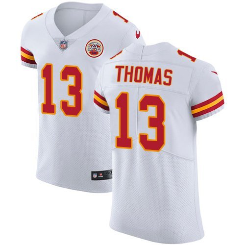 Men's Kansas City Chiefs #13 De'Anthony Thomas White ELITE Stitched Jersey
