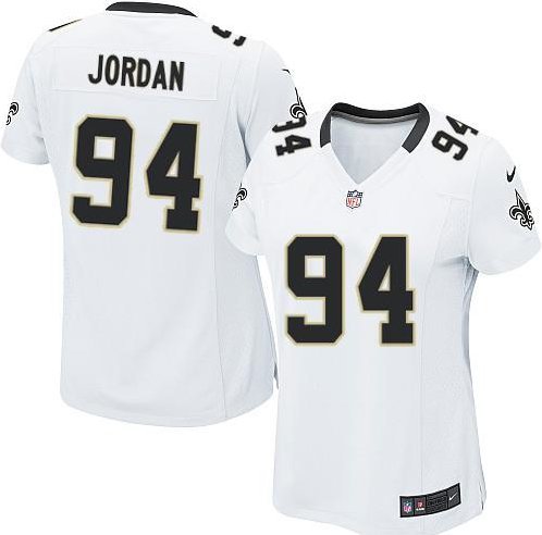 Womens Saints #94 Cameron Jordan White Game Stitched Jersey