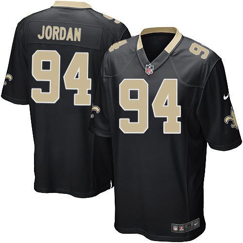 Men's Saints #94 Cameron Jordan Black Game Stitched Jersey