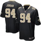 Men's Saints #94 Cameron Jordan Black Game Stitched Jersey
