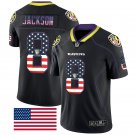 Men's Ravens #8 Lamar Jackson Black USA Flag Limited Stitched Jersey
