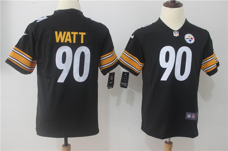 Youth Pittsburgh Steelers 90 T.J. Watt Limited Black Stitched Jersey