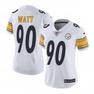 Women's Pittsburgh Steelers 90 T.J. Watt Limited White Stitched Jersey