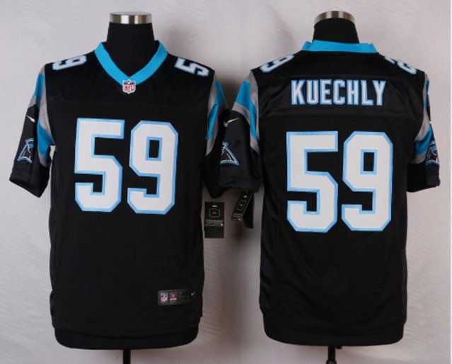 Men's Carolina Panthers #59 Luke Kuechly Elite Black Stitched Jersey