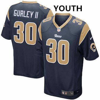 Youth Rams #30 Todd Gurley II Game Navy Blue Stitched Jersey