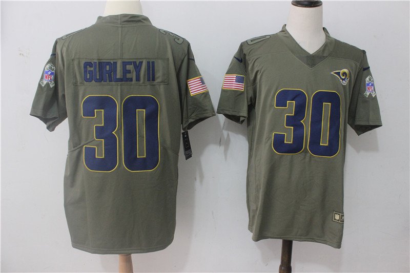 Men's Rams #30 Todd Gurley II Salute To Service Stitched Jersey