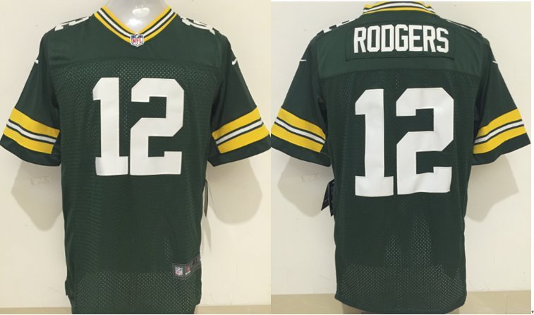 Men's Green Bay Packers #12 Aaron Rodgers Elite Green Stitched Jersey