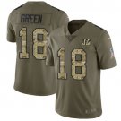 Men's Cincinnati Bengals #18 A.J. Green Olive Camo Stitched Jersey