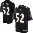 Men's Baltimore Ravens 52# Ray Lewis Game Black Stitched Jersey