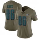 Women's Eagles #86 Zach Ertz Green Olive Salute To Service Stitched Jersey
