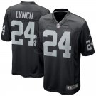 Men's Oakland Raiders #24 Marshawn Lynch Game Black Stitched Jersey