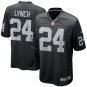 Men's Oakland Raiders #24 Marshawn Lynch Game Black Stitched Jersey