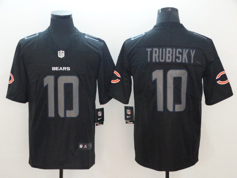 Men's Bears #10 Mitchell Trubisky Limited Black Impact Stitched Jersey