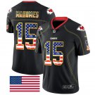 Men's USA Flag Chiefs #15 Patrick Mahomes II Black Stitched Jersey