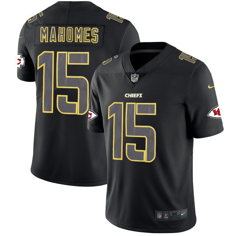 Men's Kansas City Chiefs #15 Patrick Mahomes II Black Impact Stitched Jersey