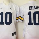 Men Michigan Wolverines 10 Tom Brady White College Football Stitched Jersey