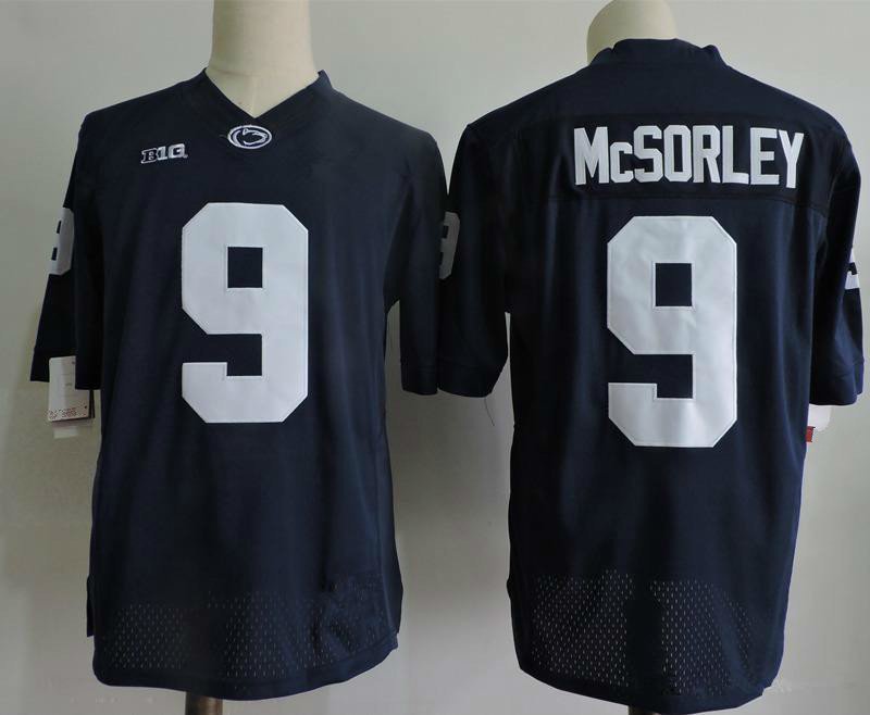 Men's Penn State Nittany Lions #9 Trace McSorley Navy College Footballs Stitched Jersey