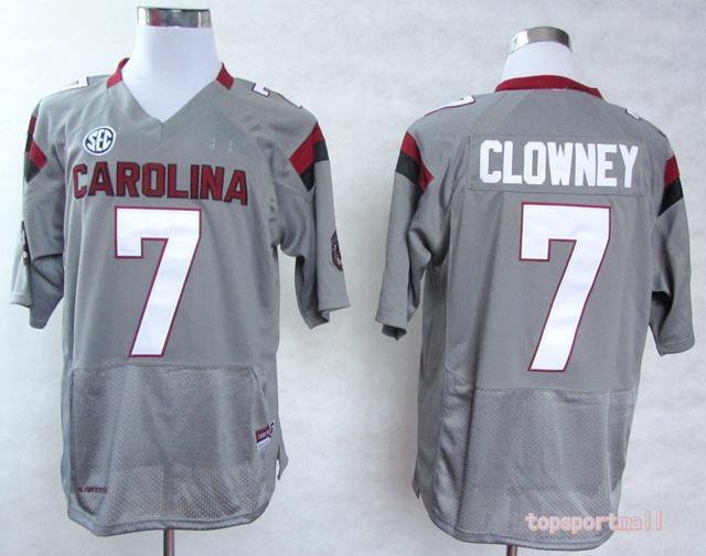 Men South Carolina Gamecock 7 Jadeveon Clowney Grey College Football