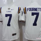 Men LSU Tigers 7 Leonard Fournette White College Football Stitched Jersey