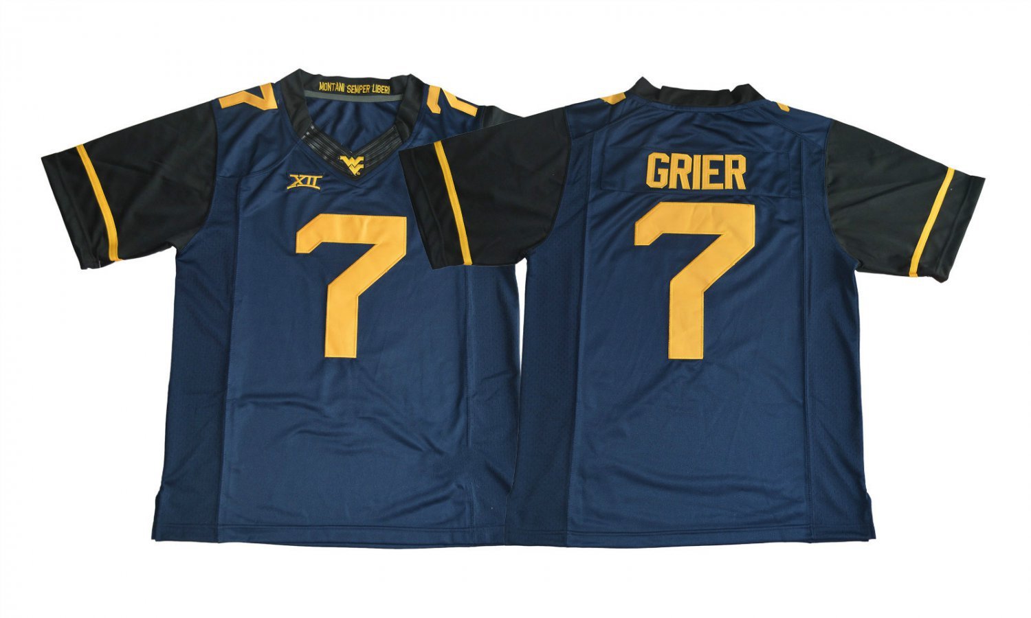 Men's West Virginia Mountaineers Will Grier #7 Navy College Football Stitched Jersey