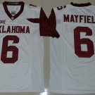 Youth Kids Oklahoma Sooners Baker Mayfield #6 White College Footballs Stitched Jersey