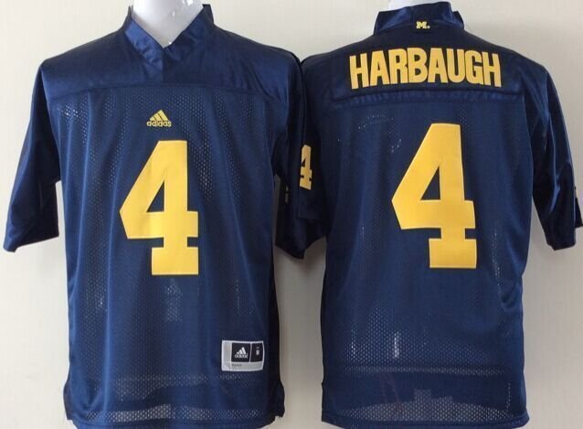 Youth Michigan Wolverines 4 Jim Harbaugh Navy Blue College Football Stitched Jersey