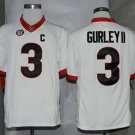 Men's Georgia Bulldogs Todd Gurley II #3 White College Footballs Stitched Jersey