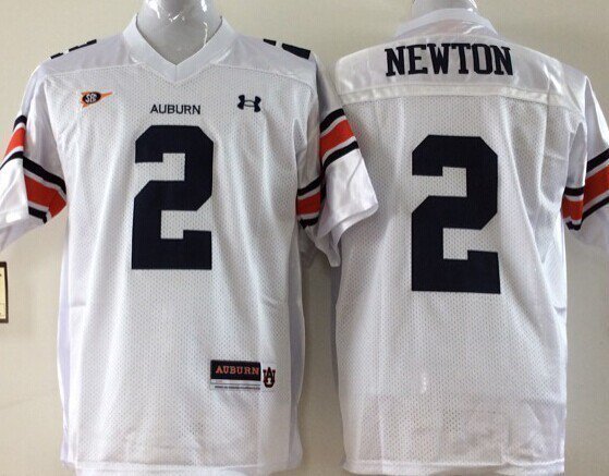 Men Auburn Tigers 2 Cameron Newton White College Football Stitched Jersey