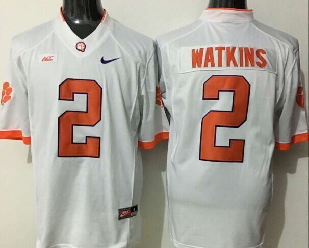 Men Clemson Tigers 2 Sammy Watkins White College Football Stitched Jersey